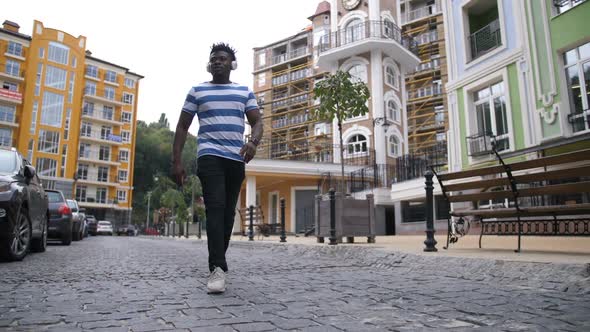 Joyful African American Hipster Dancing Afrohouse alt