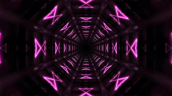 Tunnel With Neon Pink Lights