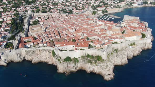 Aerial view of Dubrovnik, beuatiful city in Dalmatia region, southern Croatia alt