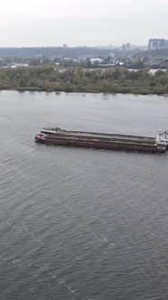Vertical Video Aerial View of the Dnipro River  the Main River of Ukraine alt