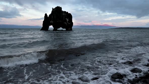 Drinking dragon, exposed rock in Iceland