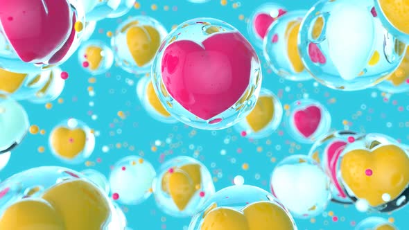 Abstract art background of love in bubbles 	 alt