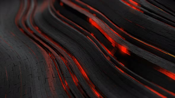 Black Techno Surface with Fiery Glow