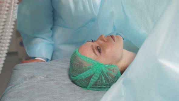 Medical Doctor Giving Anesthesia To Young Girl in Hospital, Stock Footage