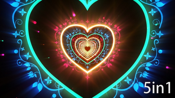 Neon Floral Heart