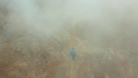 Aerial View of the Steaming Hverir Geothermal Area Near Lake Myvatn alt