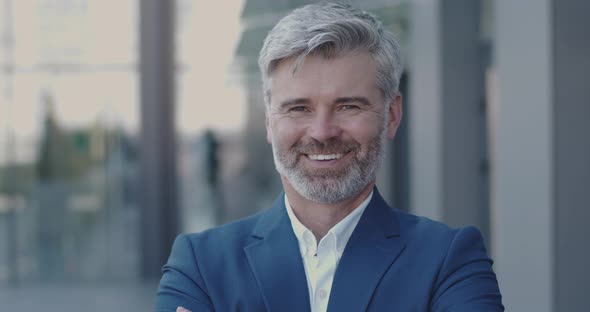 Portrait of Successful Career Attractive Manager Standing Look at Camera alt