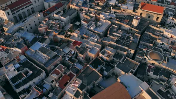 Aerial View of Street and Roofs Houses of City Bari, Italy alt