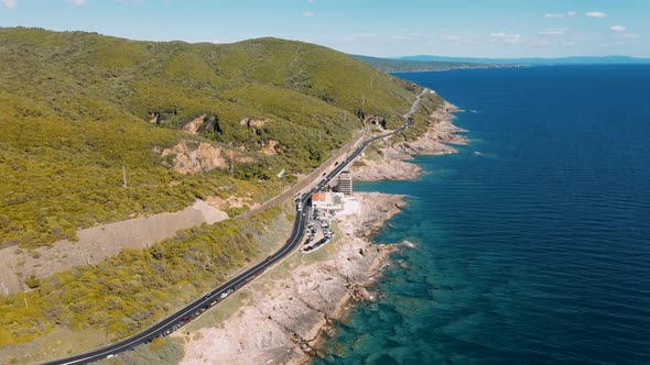 Amazing Aerial View of Livorno Coastline Tuscany alt