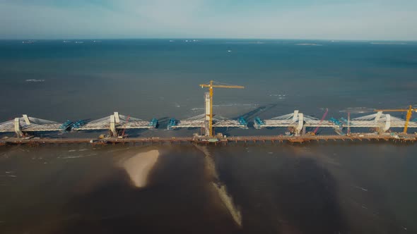 Aerial view of Tanzanite Bridge, Dar es salaam, Tanzania
