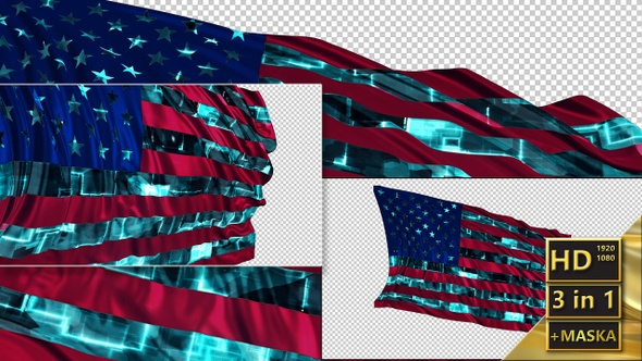 American Flag in Cyber Style