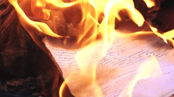 Paper Burning When in the Bonfire Flame alt