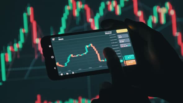 Man Touching Smartphone Screen Browse Digital Exchange Market Data alt