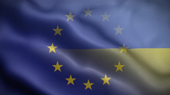 EU Ukraine Flag Loop Background 4K