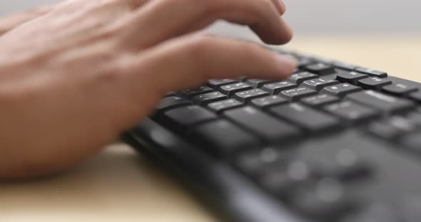 Close up Of Typing on Keyboard