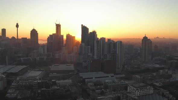 Hazy Sunrise View of Sydney City Central Business District alt