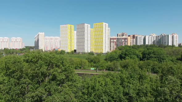 The Cityscape of Levoberezhnyy District in Khimki City. Russia
