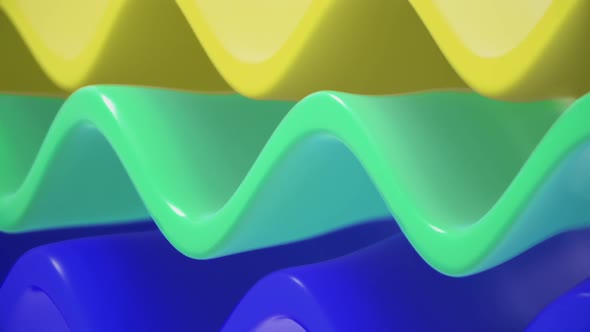 Colorful 3d Cartoon Waves V5