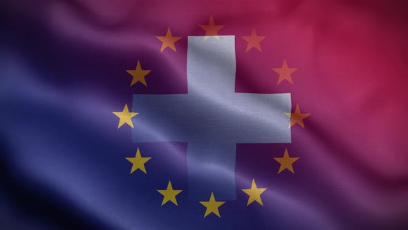 EU Switzerland Flag Loop Background 4K