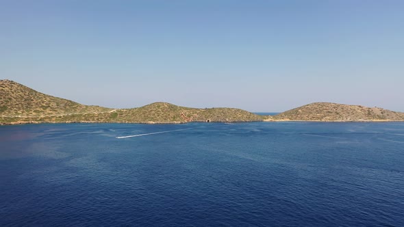 Aerial View of Boats in the Mediterranean Sea, Crete, Greece