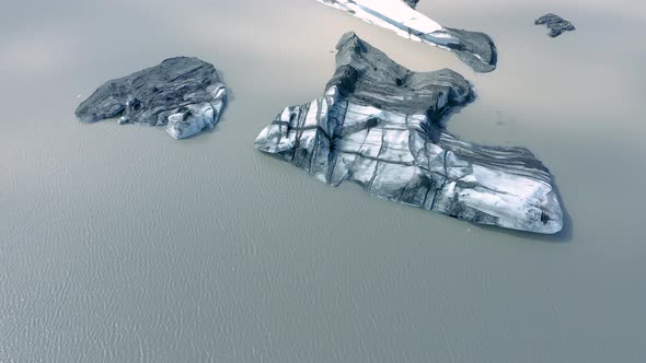 High Angle View of the Melting Solheimajokull Glacier in Iceland alt