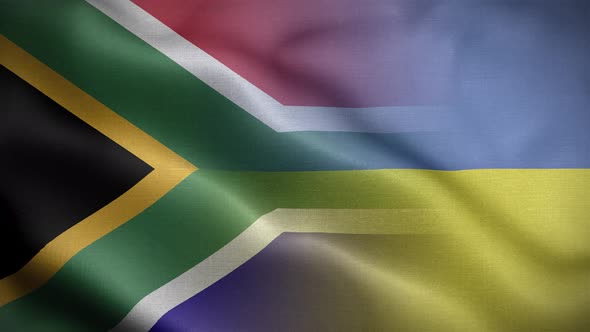 Ukraine South Africa Flag Loop Background 4K