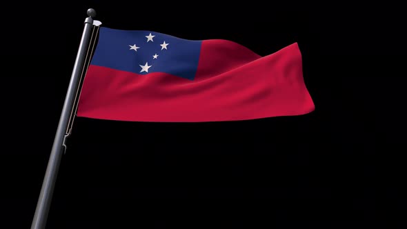Samoa Flag With Alpha Channel  4K alt