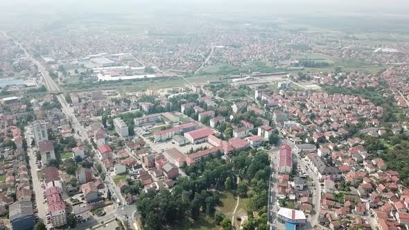 Aerial view of Brcko district, Bosnia and Herzegovina alt