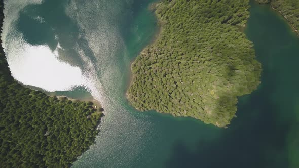 Aerial Footage of the Black Lake in National Park Durmitor