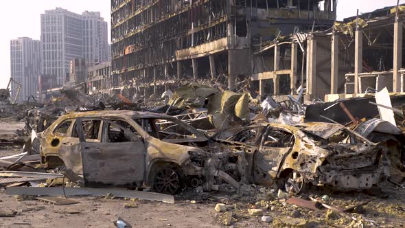 Russia War Damage Building Destruction City War Ruins City Damage Car
