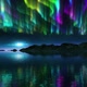 Colorful Northern Lights Reflected on the Sea - VideoHive Item for Sale