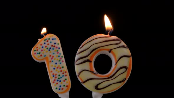 Birthday Burning 10 Candle
