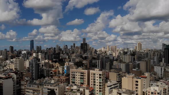 A shot of Beirut city taken with a drone