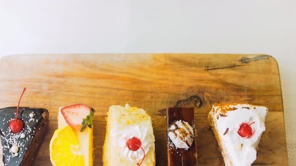 Many Slices of Cake on a Retrostyle Baking Sheet alt