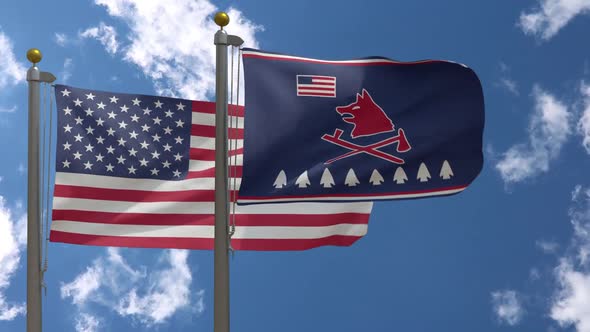 Usa Flag Vs Pawnee Nation Flag Native American Flag On Flagpole alt