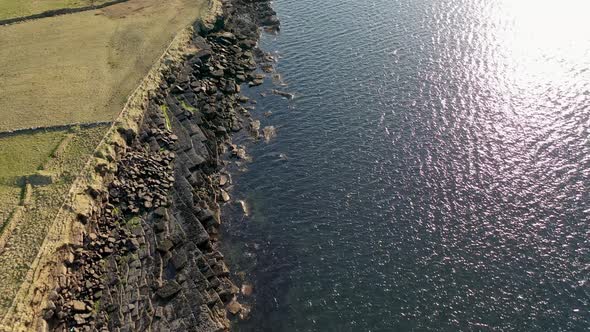 Aerial View of the Mazing Coast at St Johns Point Next to Portned Island in County Donegal  Ireland alt