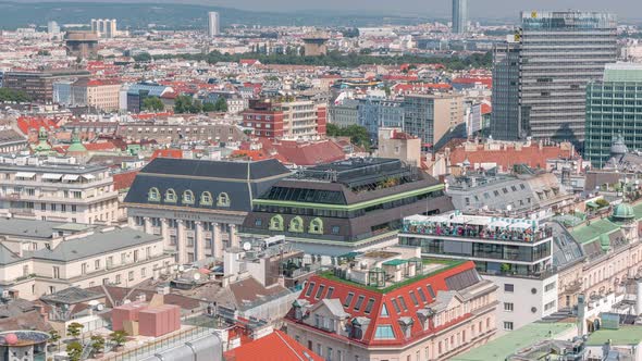 Panoramic Aerial View of Vienna Austria From South Tower of St alt