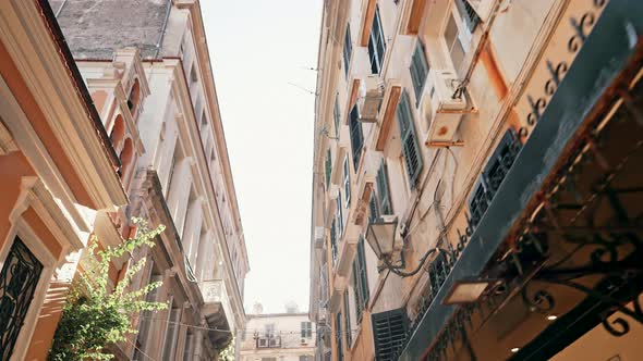 Stedicam Shot of Beautiful Apartment Building in Italian City alt