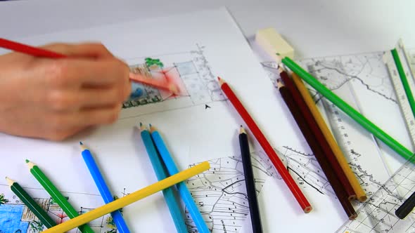 Crayons and New Plan of a Home