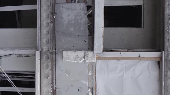 Vertical Video of a Bombed House in Borodyanka Ukraine alt