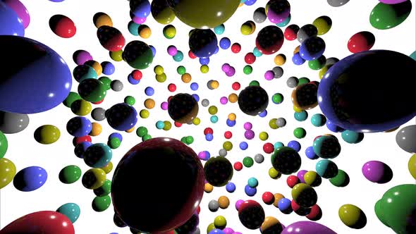 Animation  shiny, colored balls for children. 3d animation