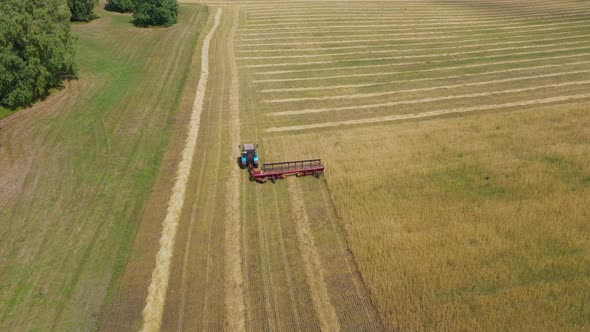 Aerial View of Combine Harvester