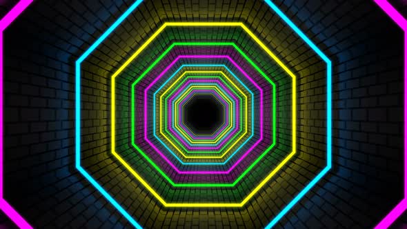 Neon Colored Loop Tunnel