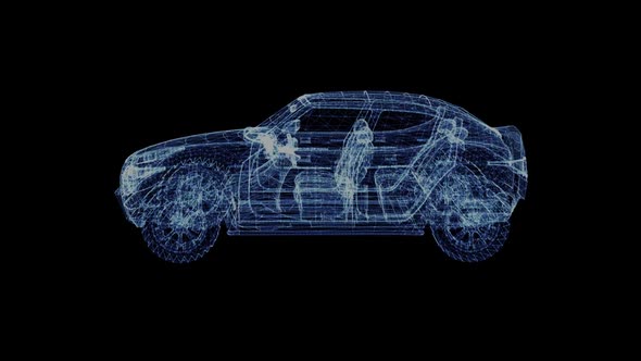 The Hologram of a Rotating Modern Suv alt