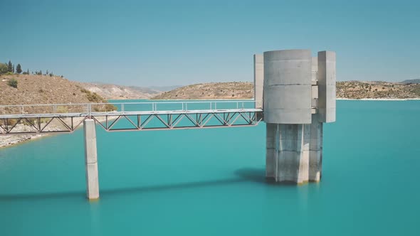 Dam River Reservoir Hydroelectric Power Station
