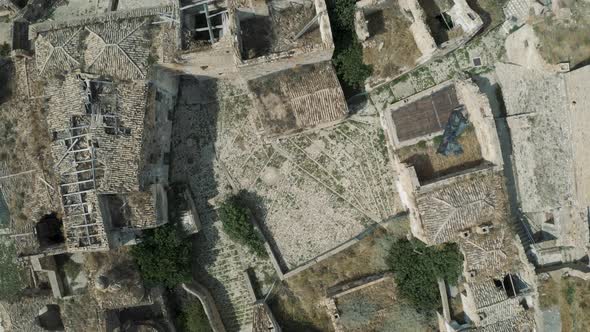 Drone shot of Craco, borgo fantasma in Italy 4K