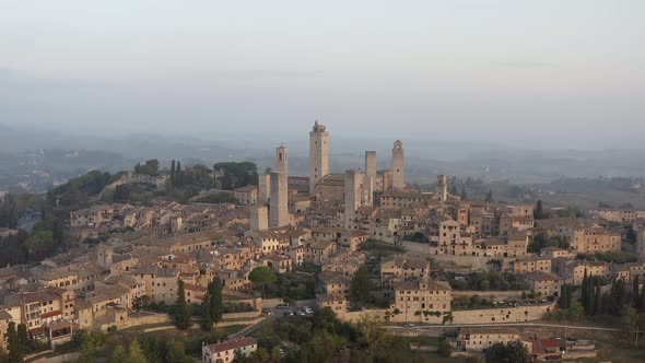 Aerial view of San Gimignano and its medieval old town