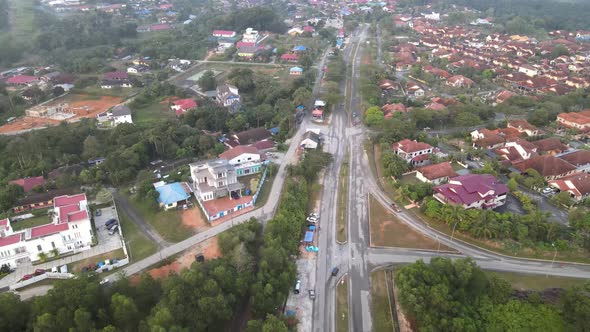 Aerial view of housing area in Desa Pinggiran Putra