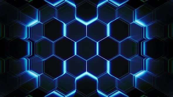 Hexagon Led Background 4K