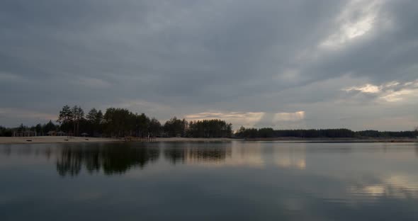 Forest Lake at Sunset